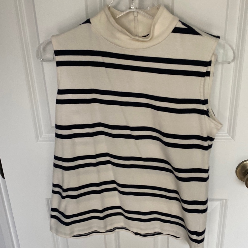 Talbots black and white stripe top.